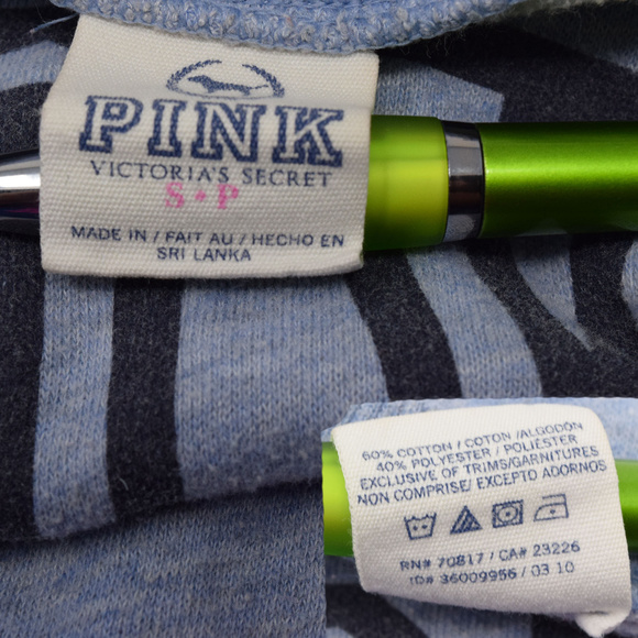 Love Pink Sweatshirt Small Front Pockets Blue - Picture 5 of 8